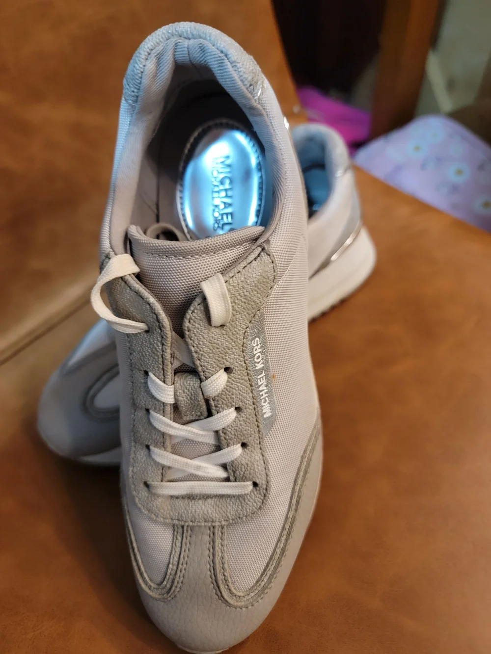 Michael Kors Light Gray Lace-Up Sneakers